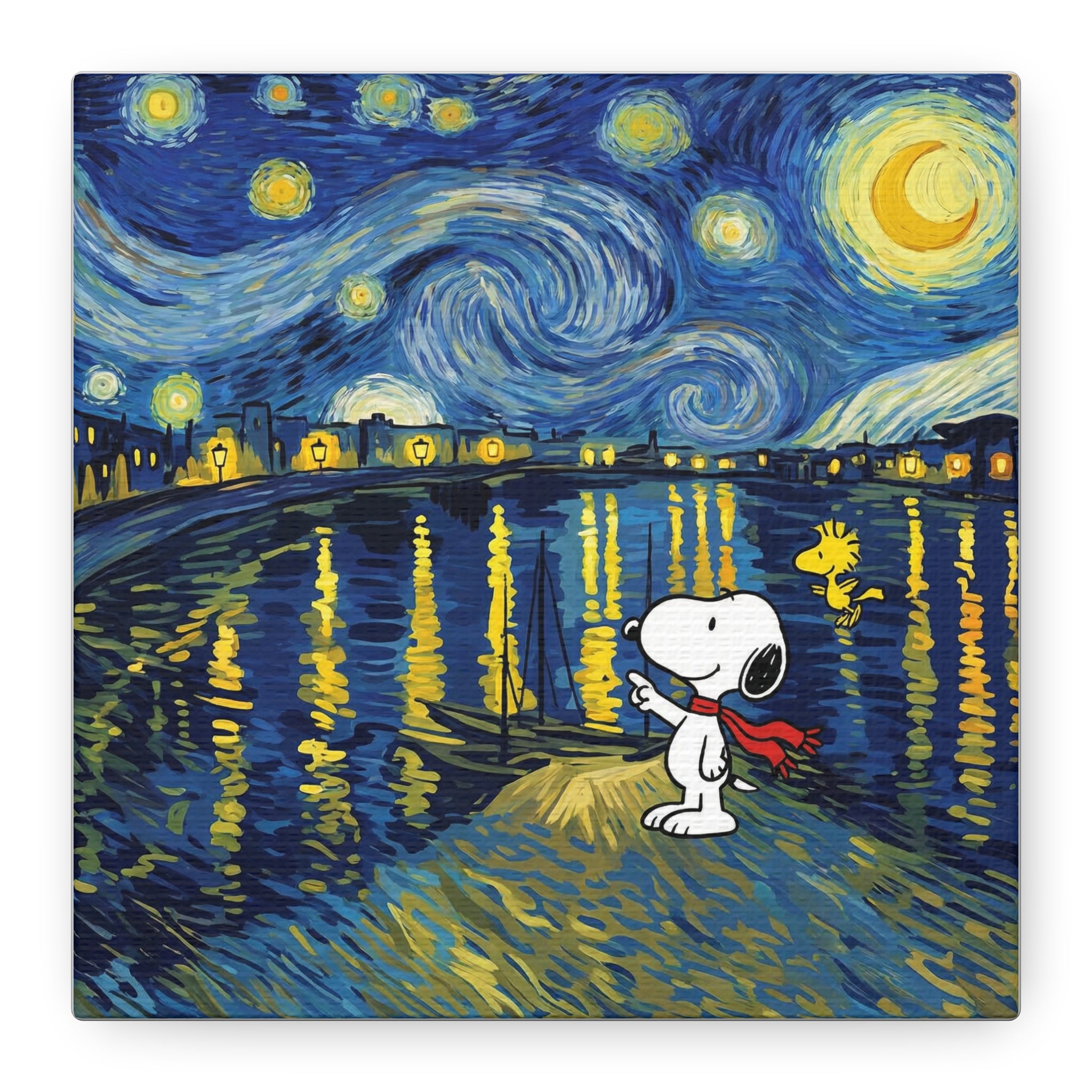 Starry Night Snoopy Canvas