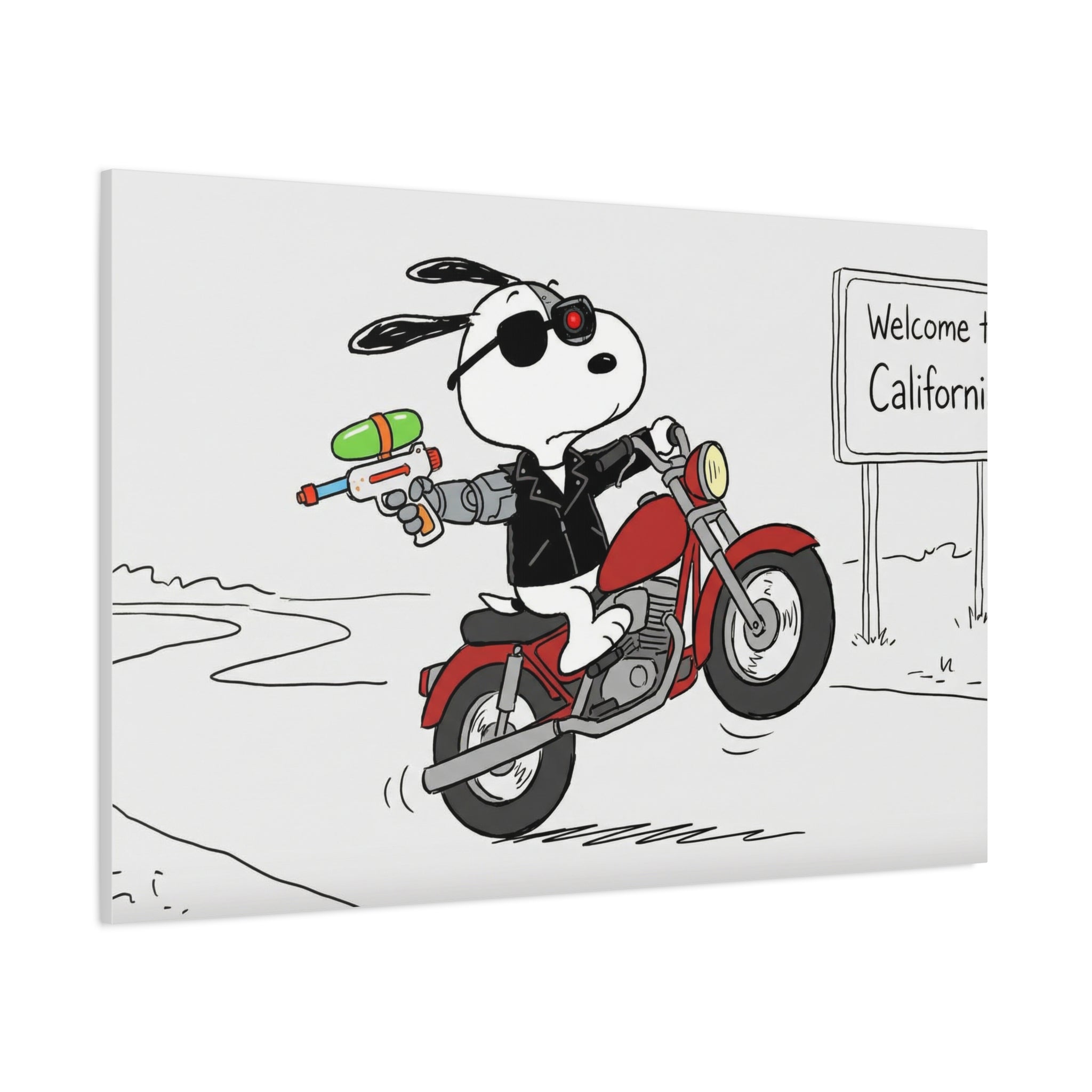 Biker Dog Matte Canvas