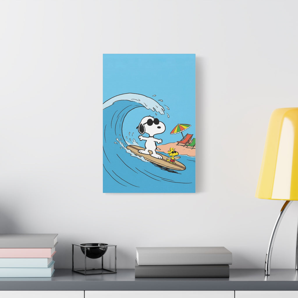 Surfing With Woodstock Canvas