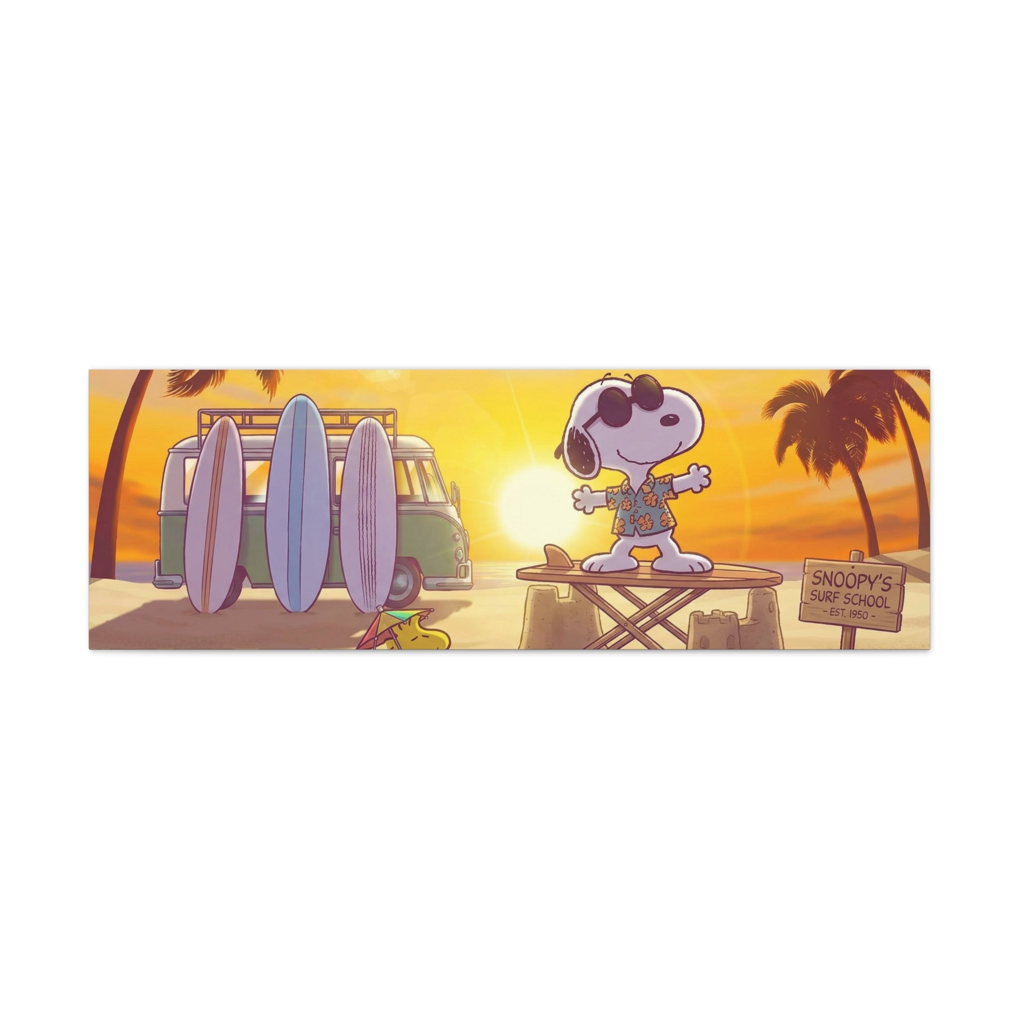 Surfing Snoopy Matte Canvas