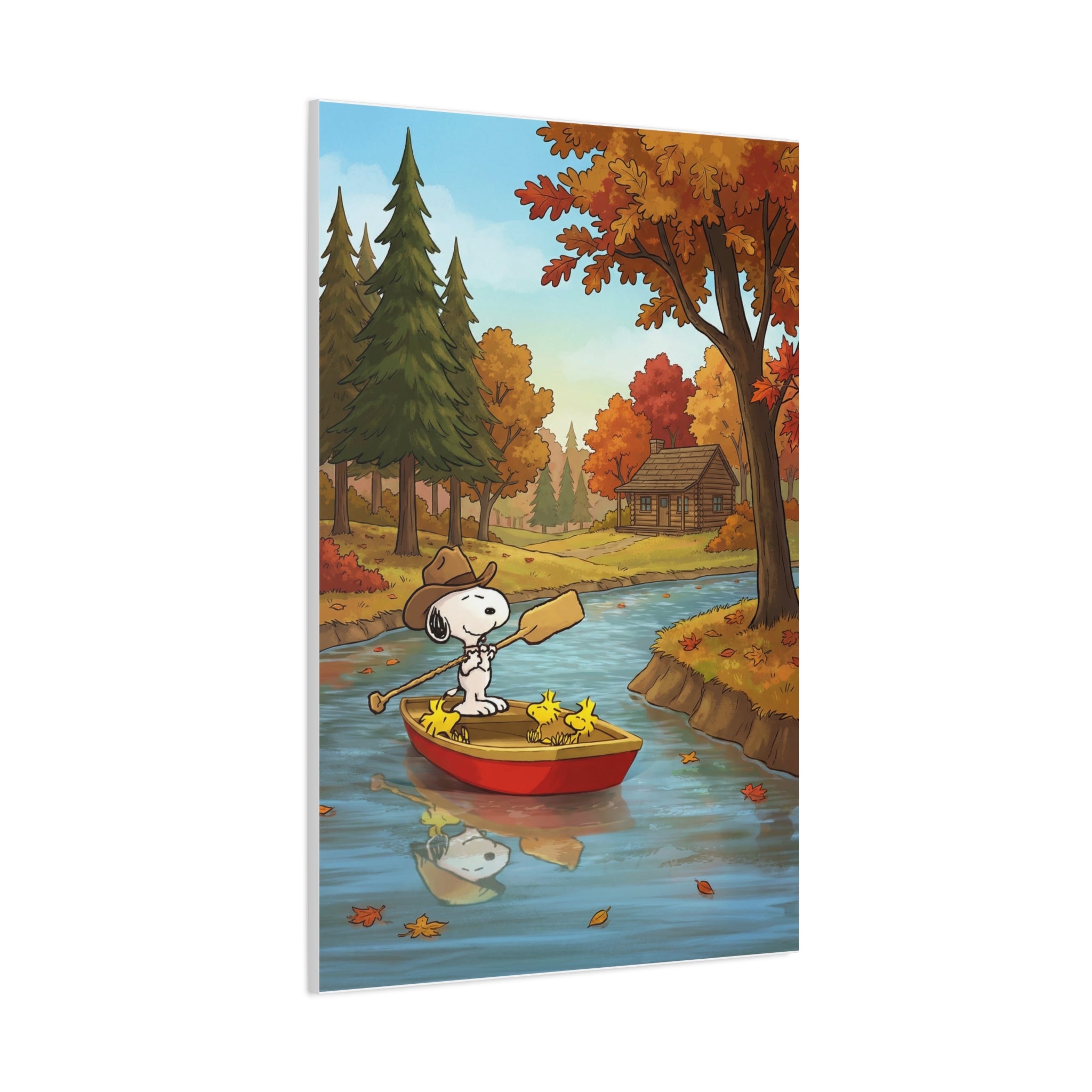Snoopy Rowboat Autumn Canvas