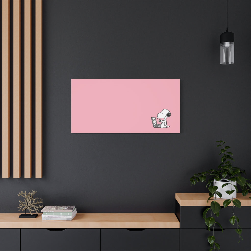 Snoopy on Laptop Canvas