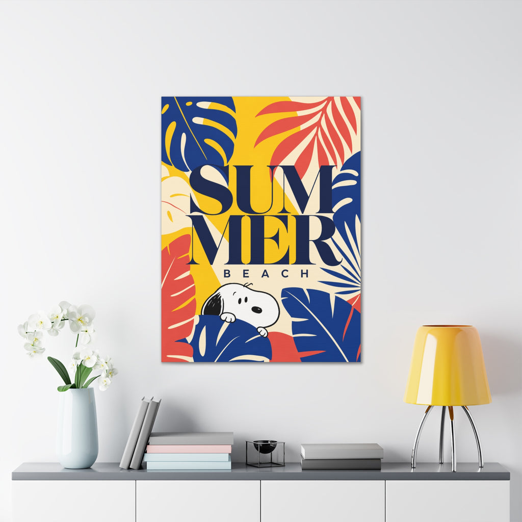 Snoopy Summer Beach Canvas