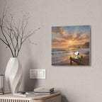 Snoopy Sunset on Pier Canvas
