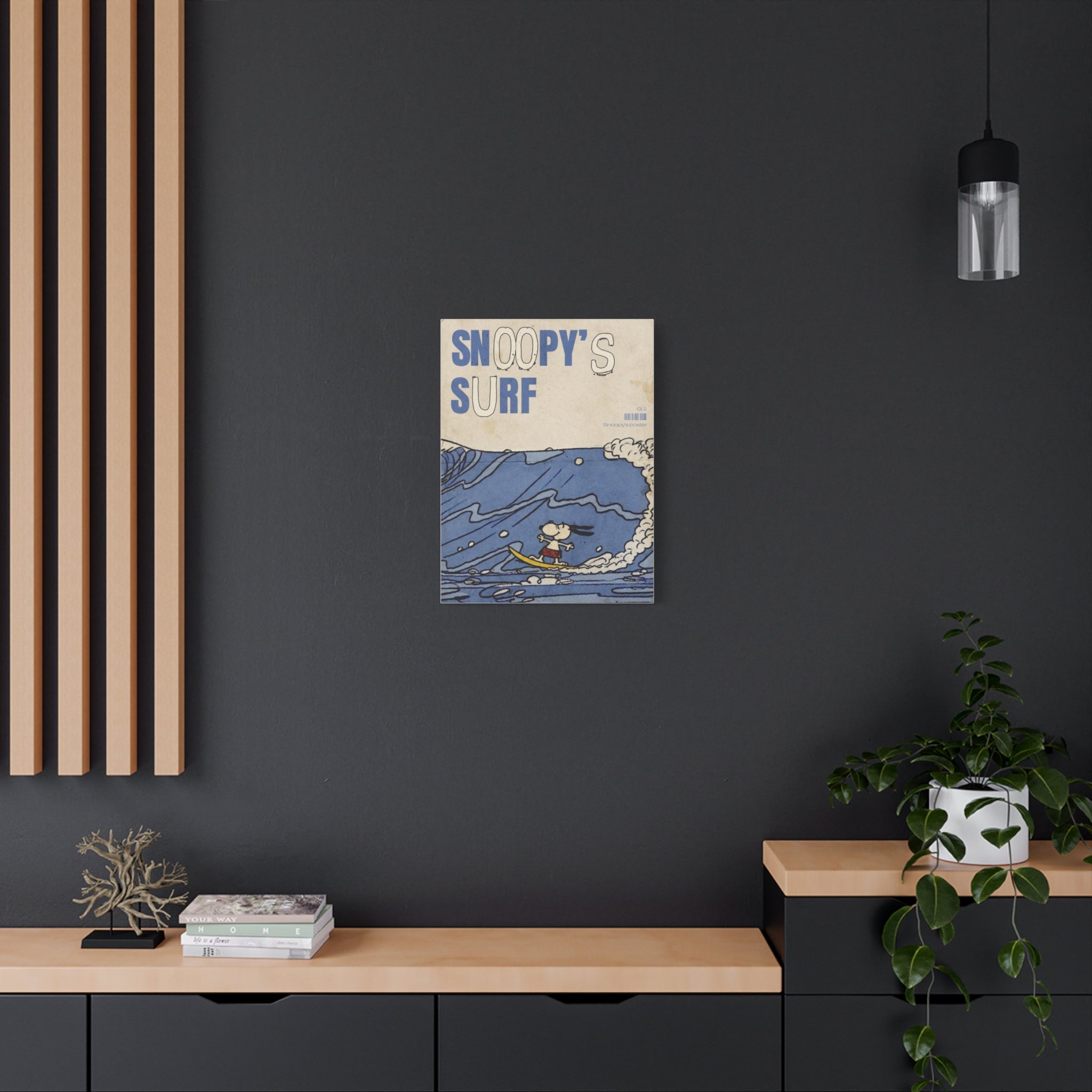 Snoopy Surf Illustration Canvas