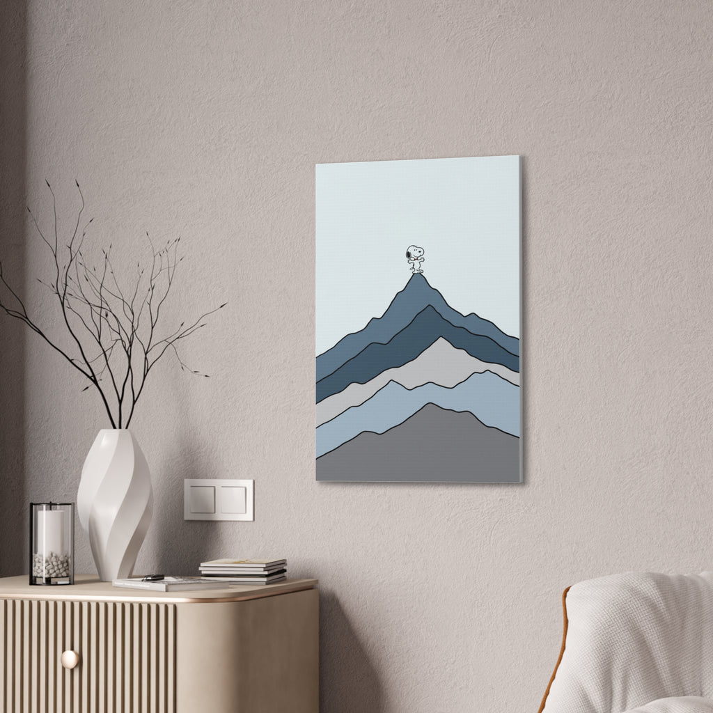 Snoopy on Mountain Canvas