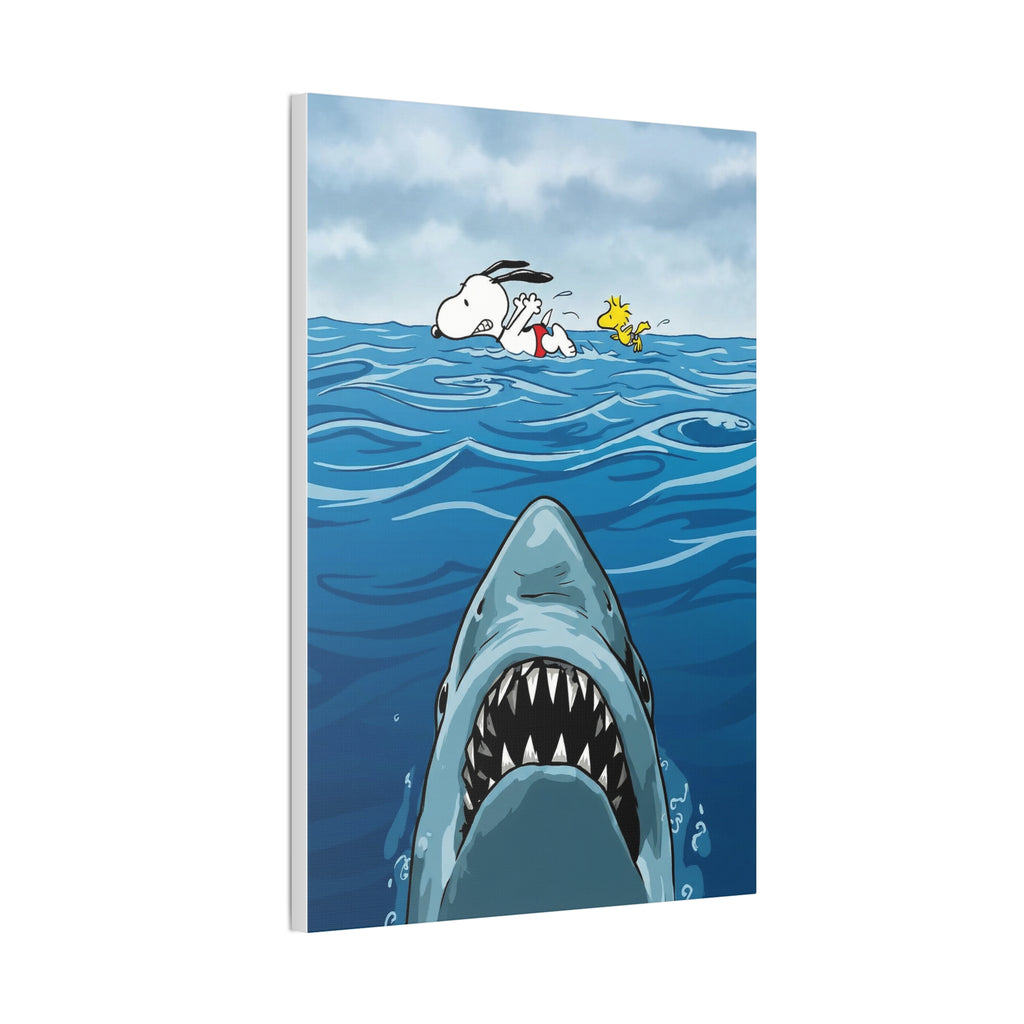 Snoopy Shark Scene Canvas