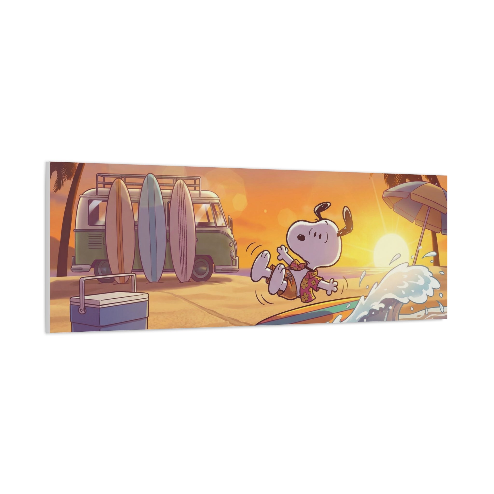 Surfing Snoopy Poster Canvas