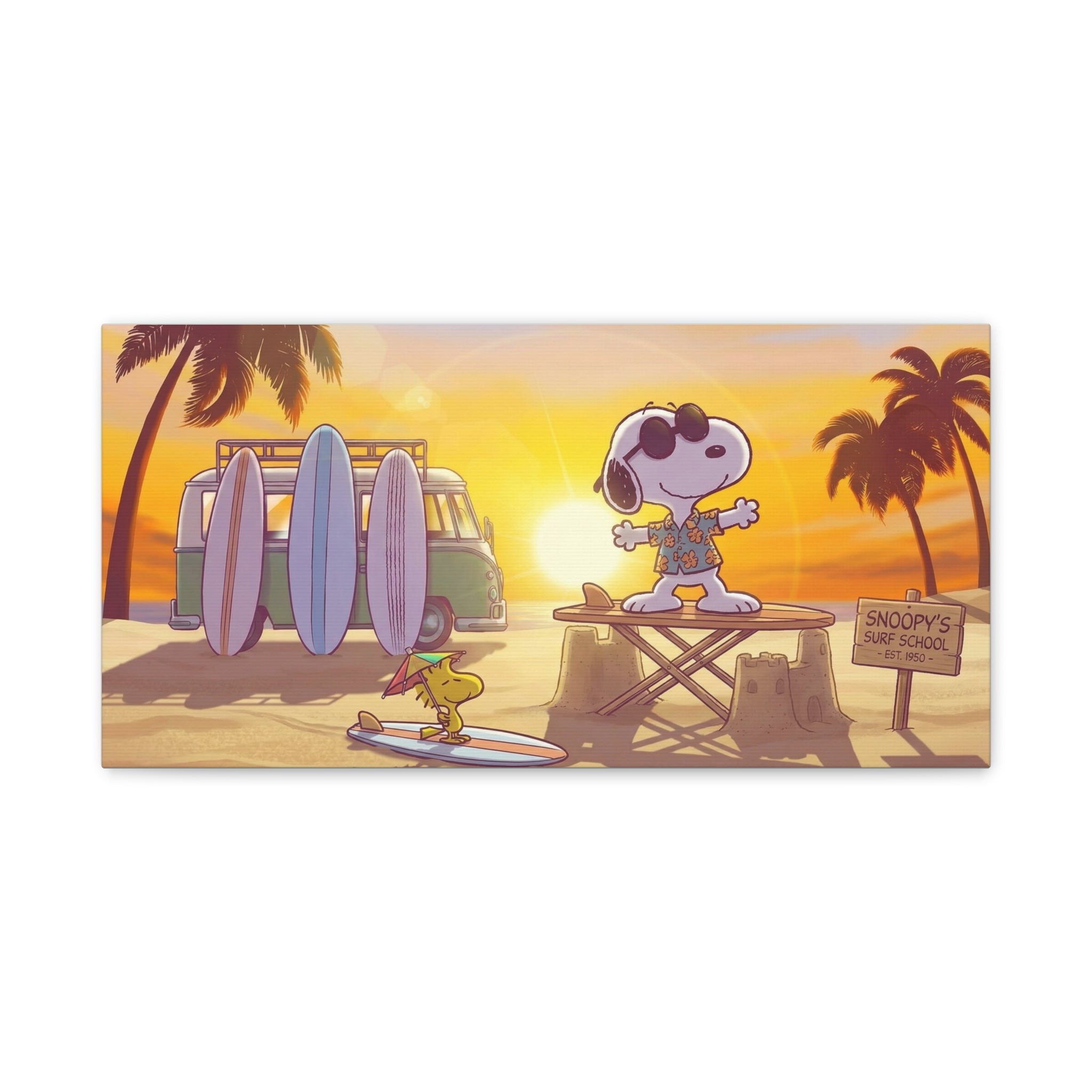 Surfing Snoopy Matte Canvas