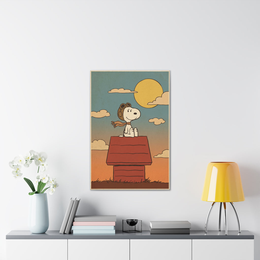 Snoopy Flying Ace Illustration Canvas
