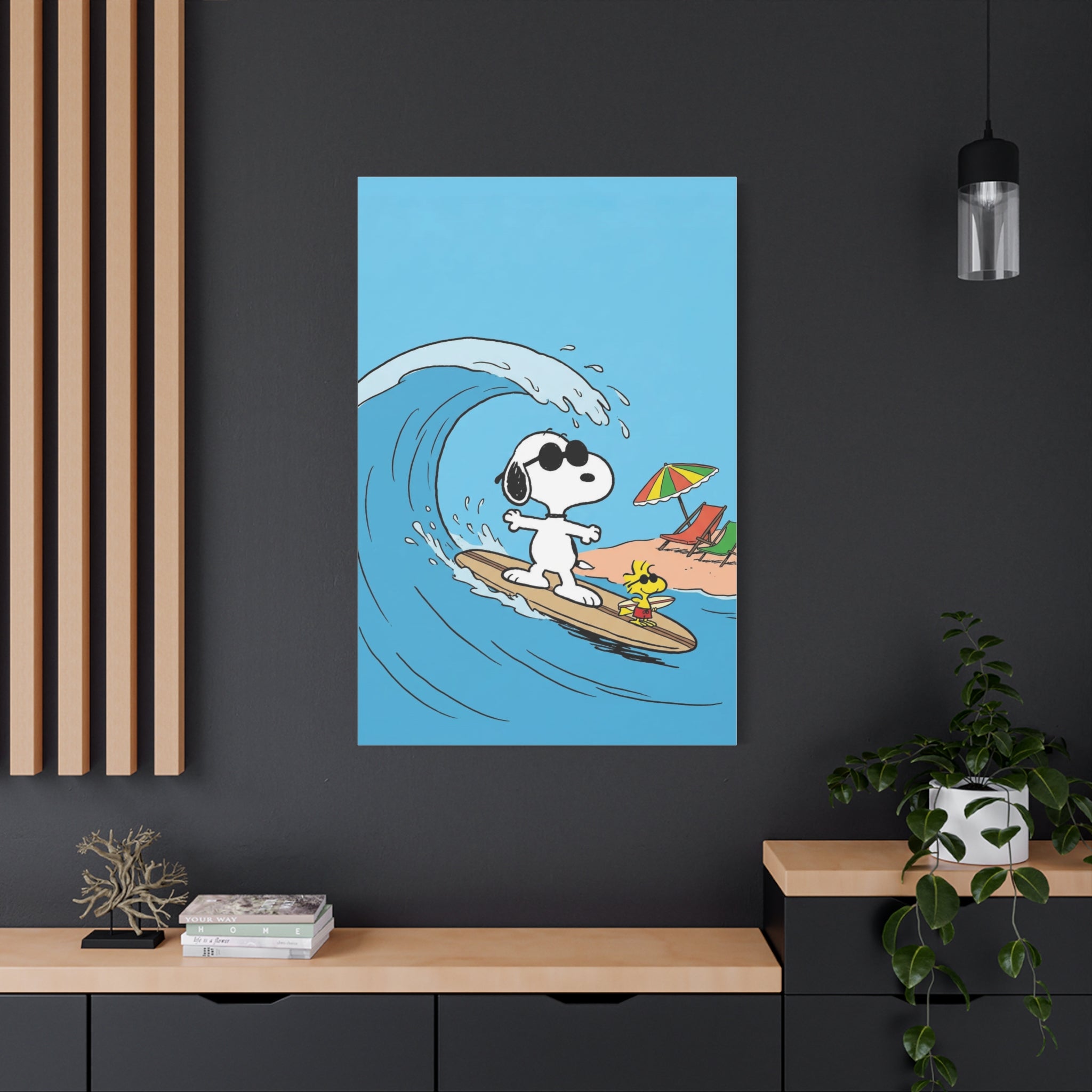 Surfing With Woodstock Canvas