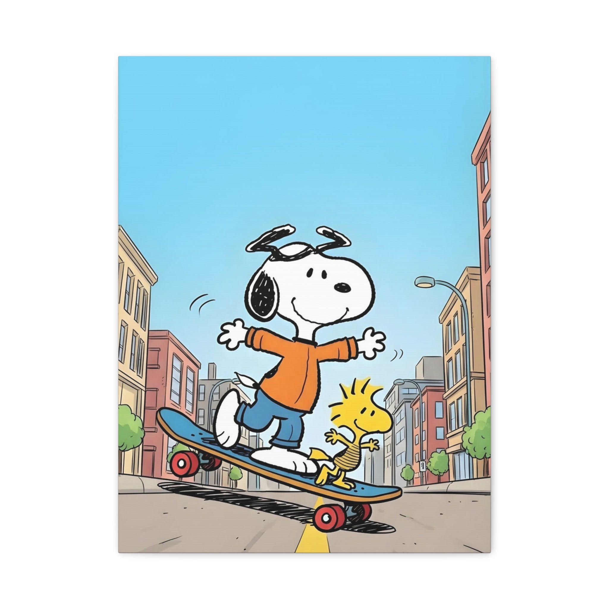 Snoopy Skateboarding Canvas