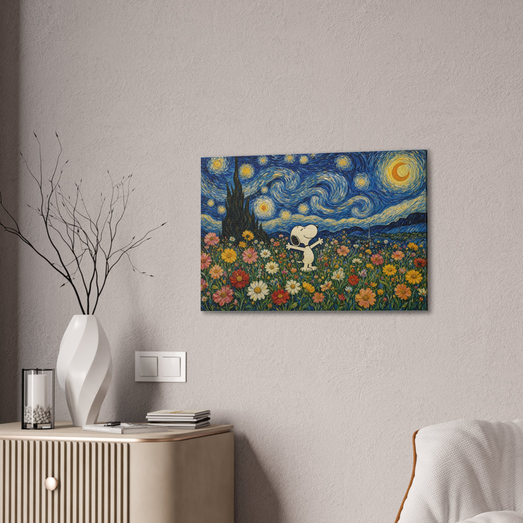 Starry Floral Field Canvas
