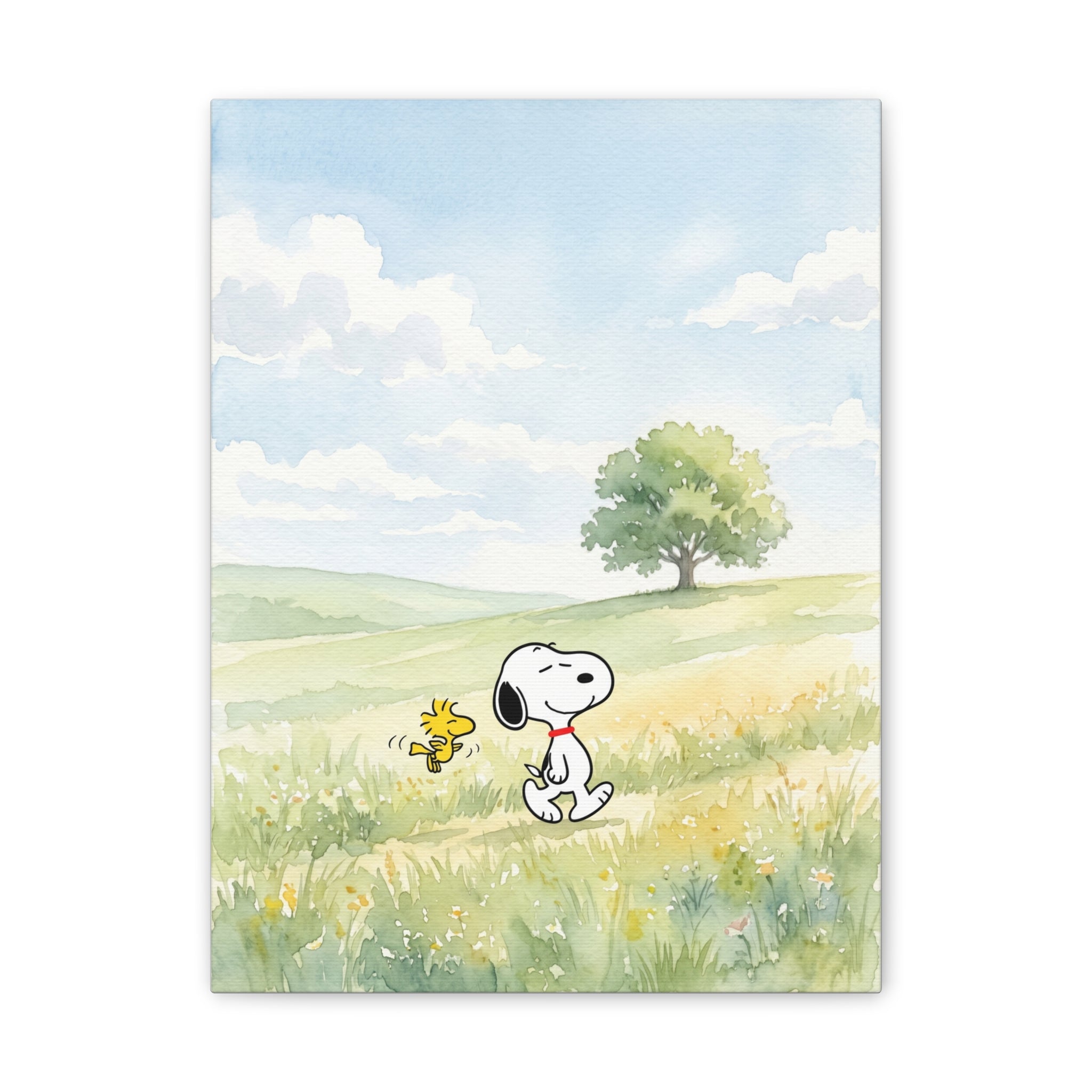 Snoopy and Woodstock Meadow Canvas