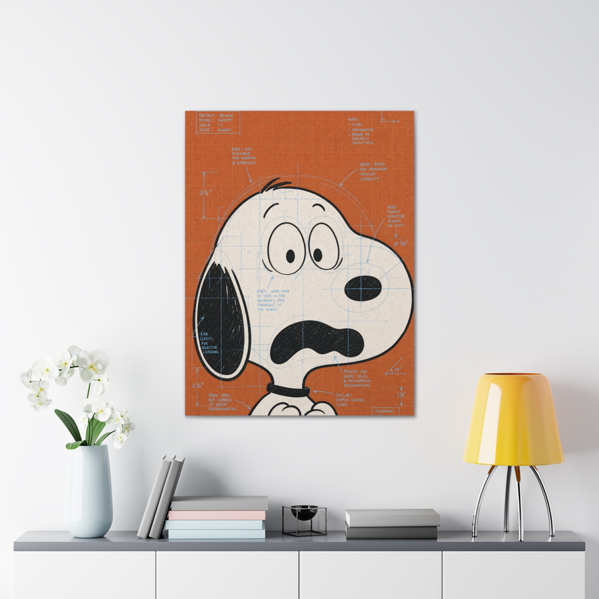 Snoopy Scared Face Canvas