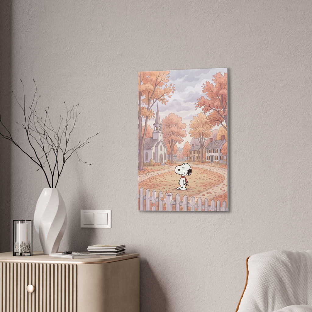 Snoopy Autumn Village Canvas