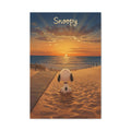 Snoopy Beach Sunset Canvas