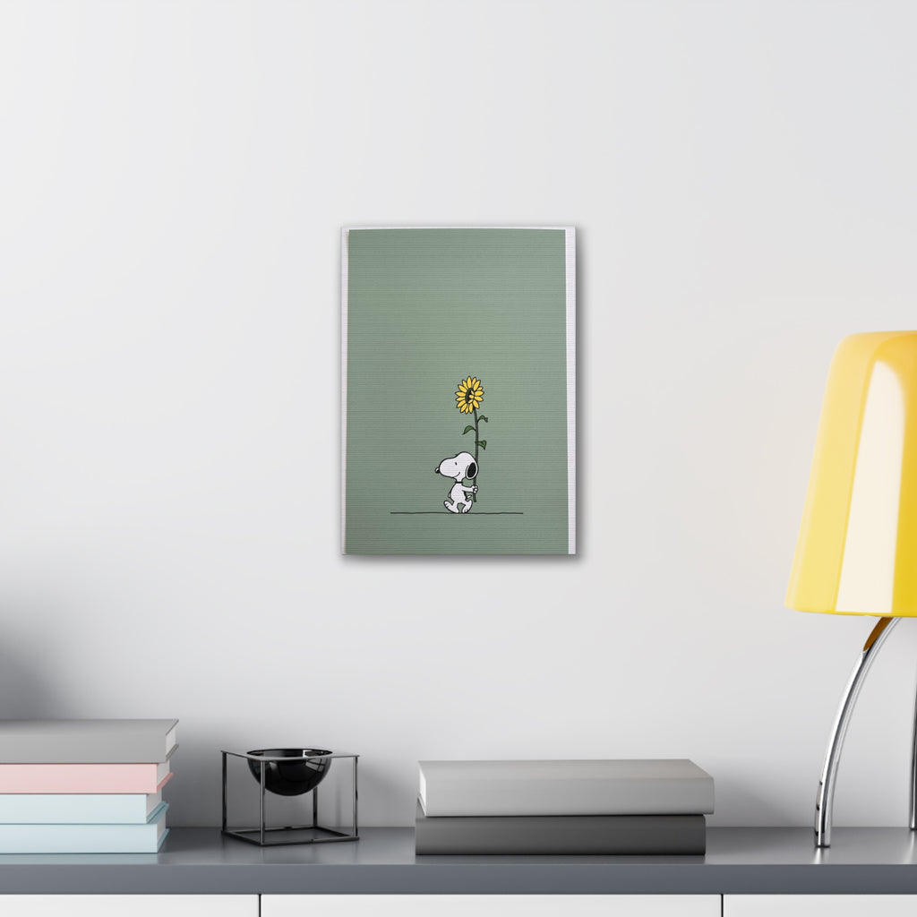 Snoopy With Sunflower Canvas