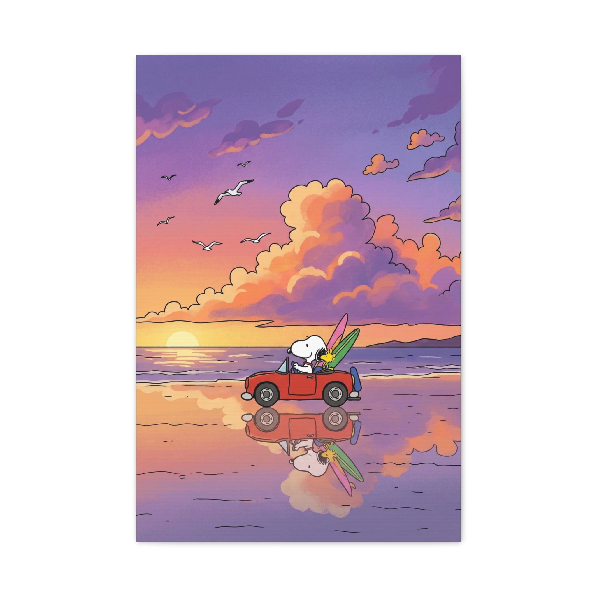 Snoopy Surf Sunset Canvas