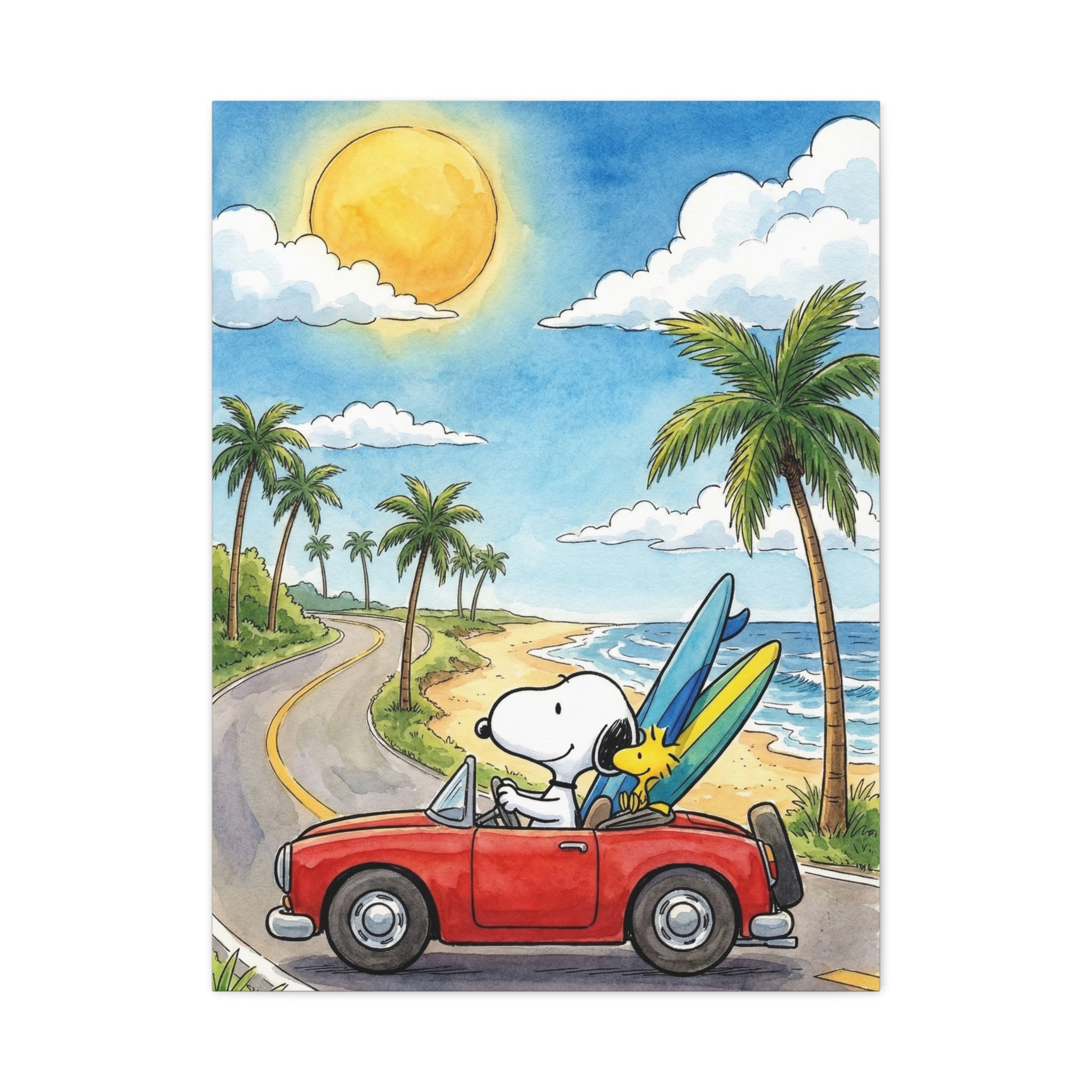 Surf Dog Road Trip Canvas