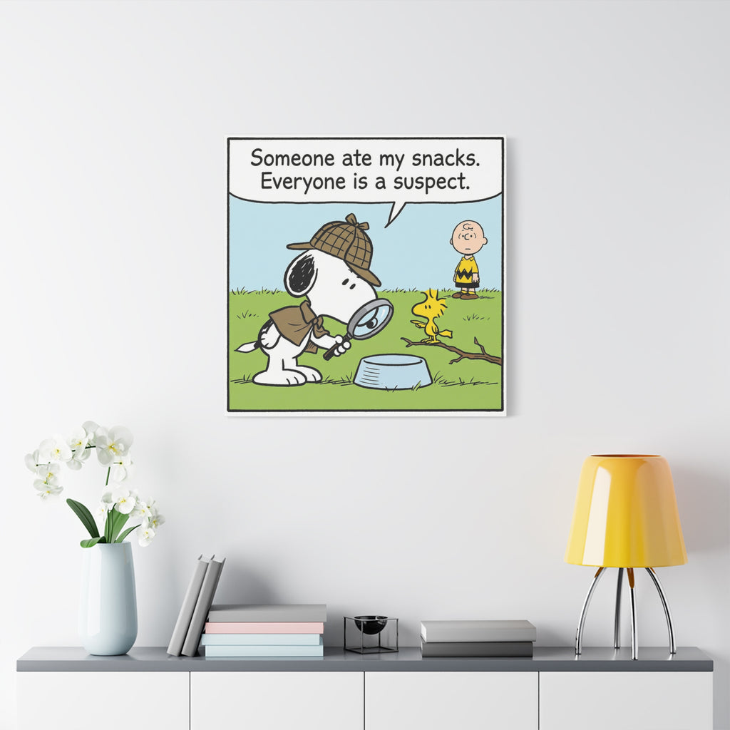 Snoopy Snack Detective Canvas