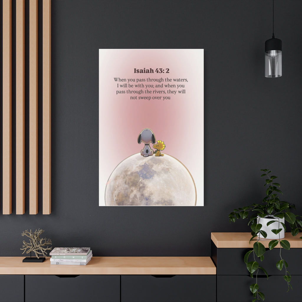 Isaiah 43:2 Snoopy Canvas
