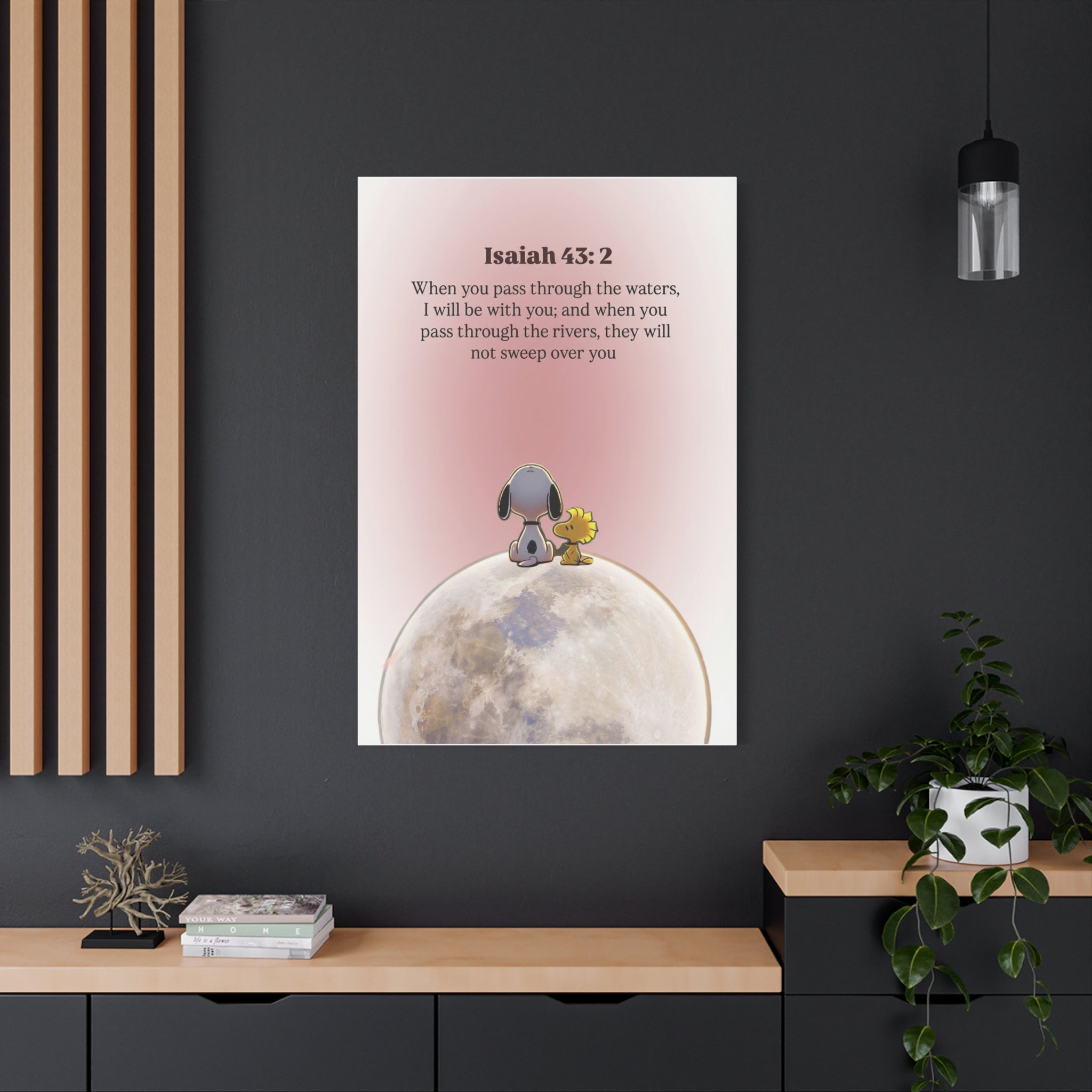 Isaiah 43:2 Snoopy Canvas