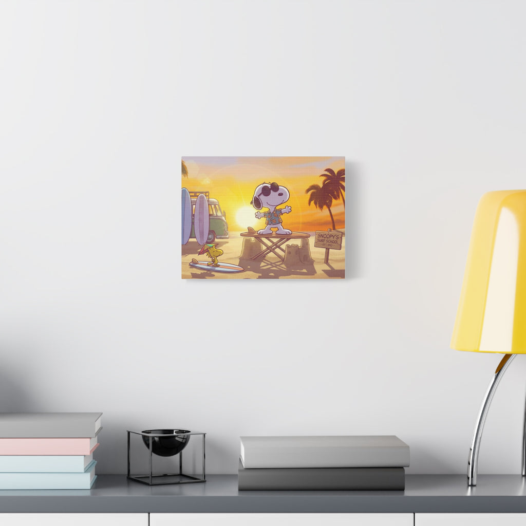 Surfing Snoopy Matte Canvas
