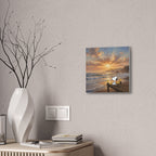 Snoopy Sunset on Pier Canvas