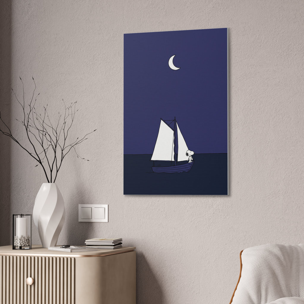 Sailboat Night Scene Canvas
