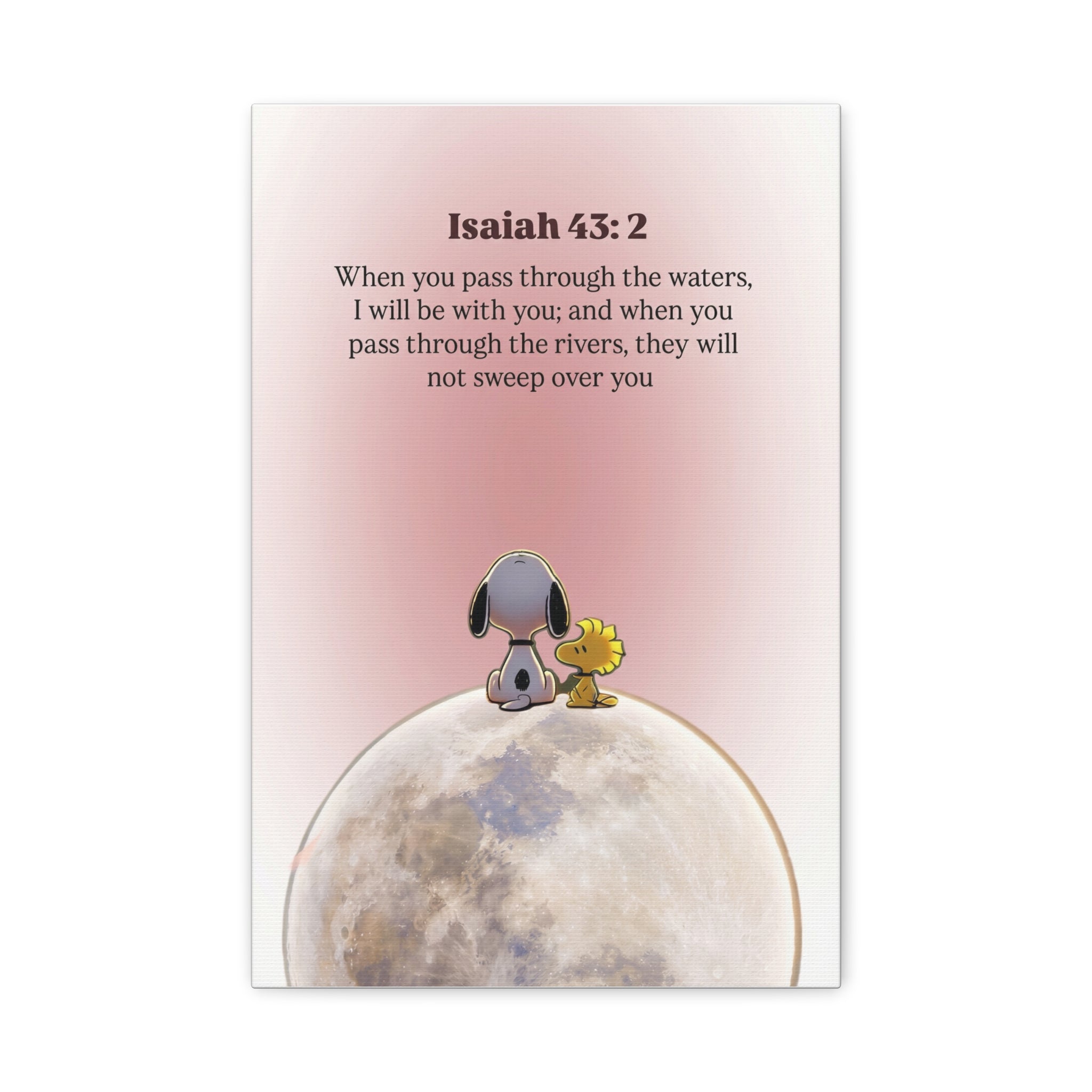 Isaiah 43:2 Snoopy Canvas