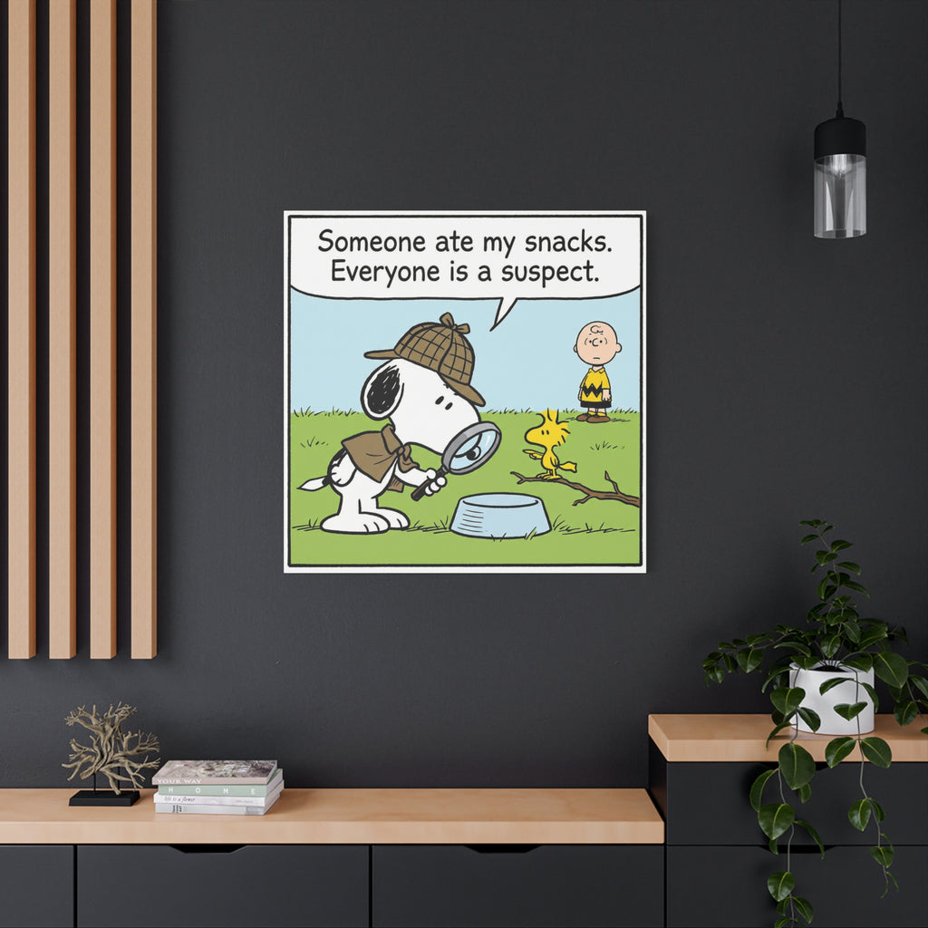 Snoopy Snack Detective Canvas