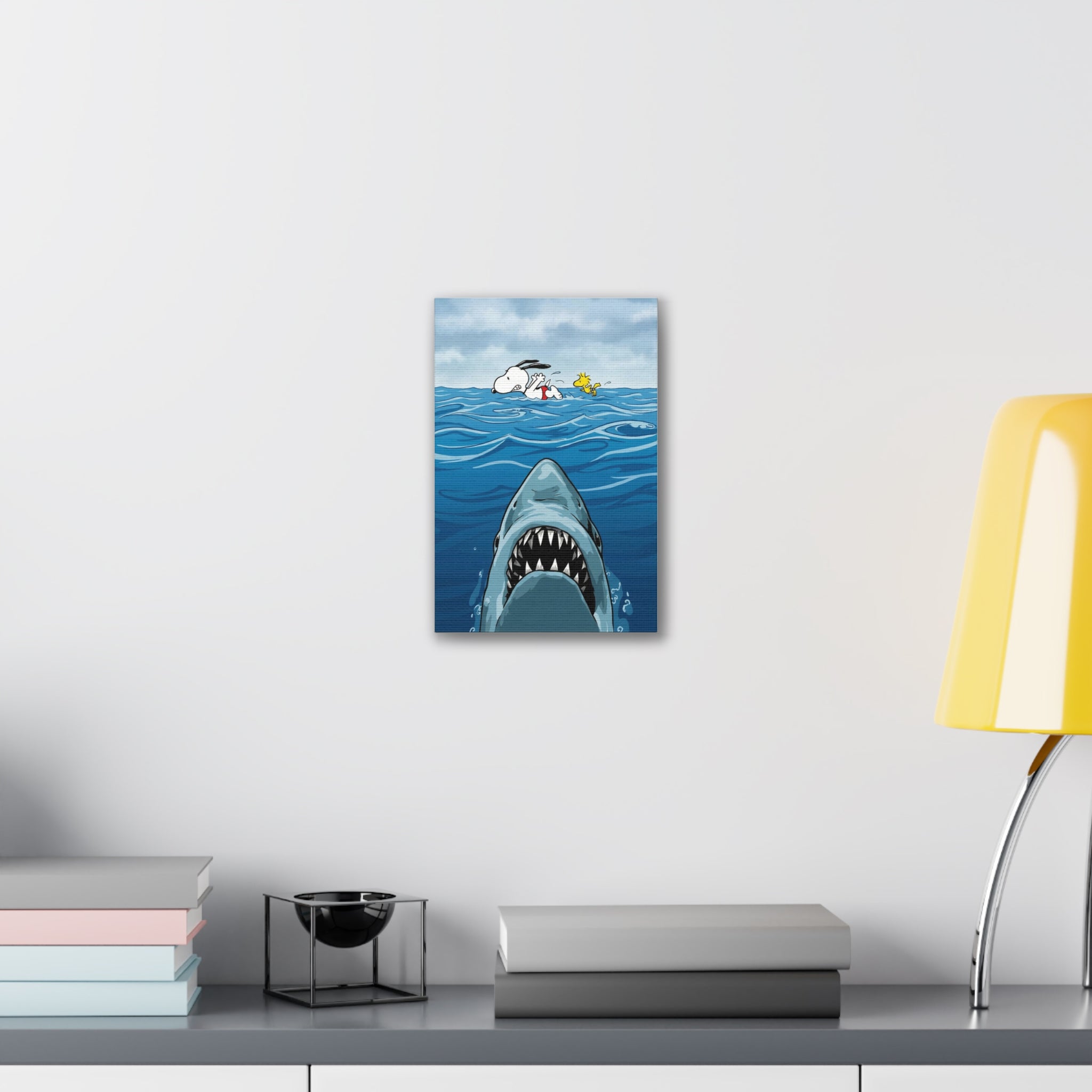 Snoopy Shark Scene Canvas
