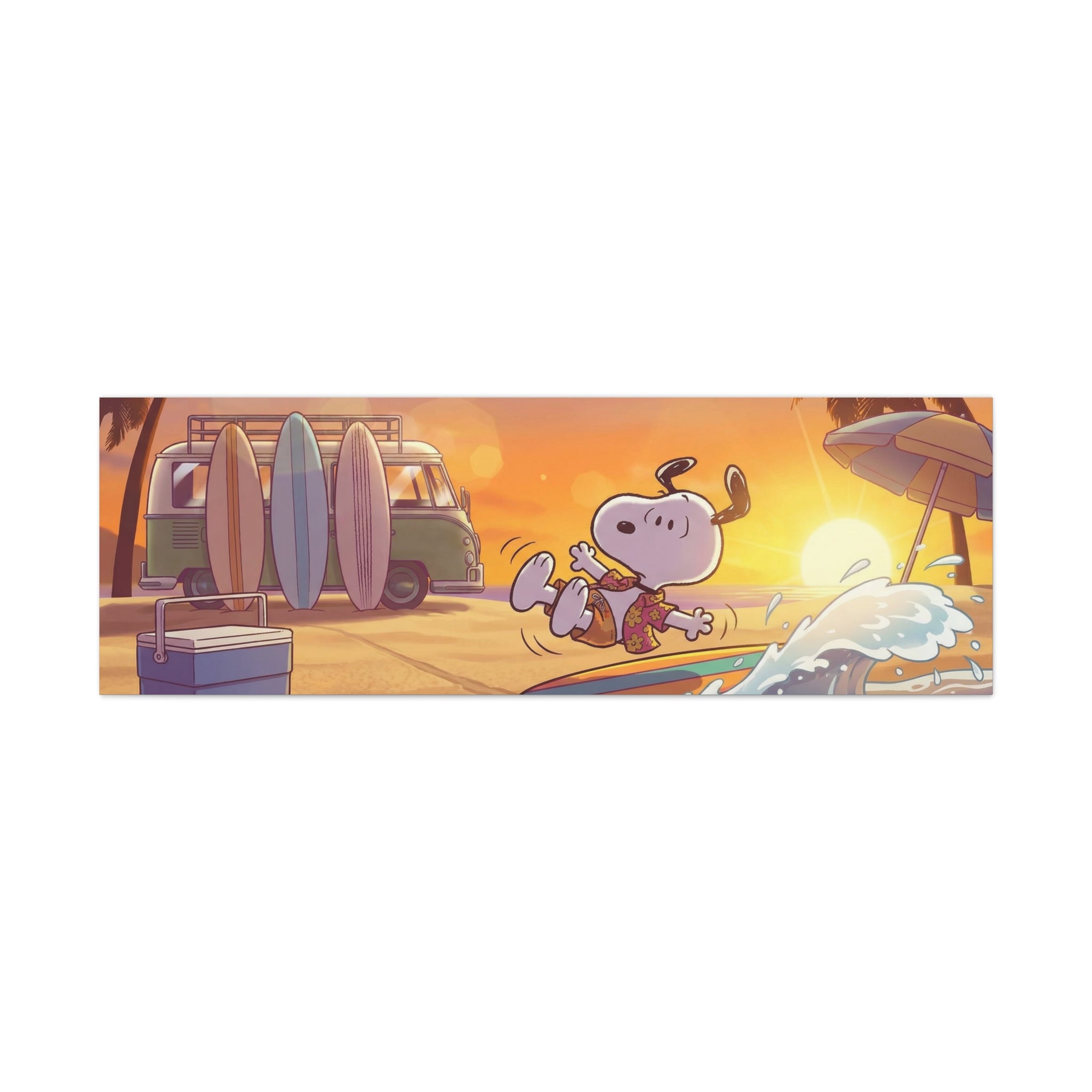 Surfing Snoopy Poster Canvas