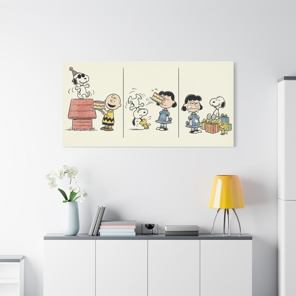 Peanuts Birthday Cake Canvas