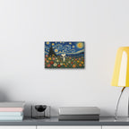 Starry Floral Field Canvas