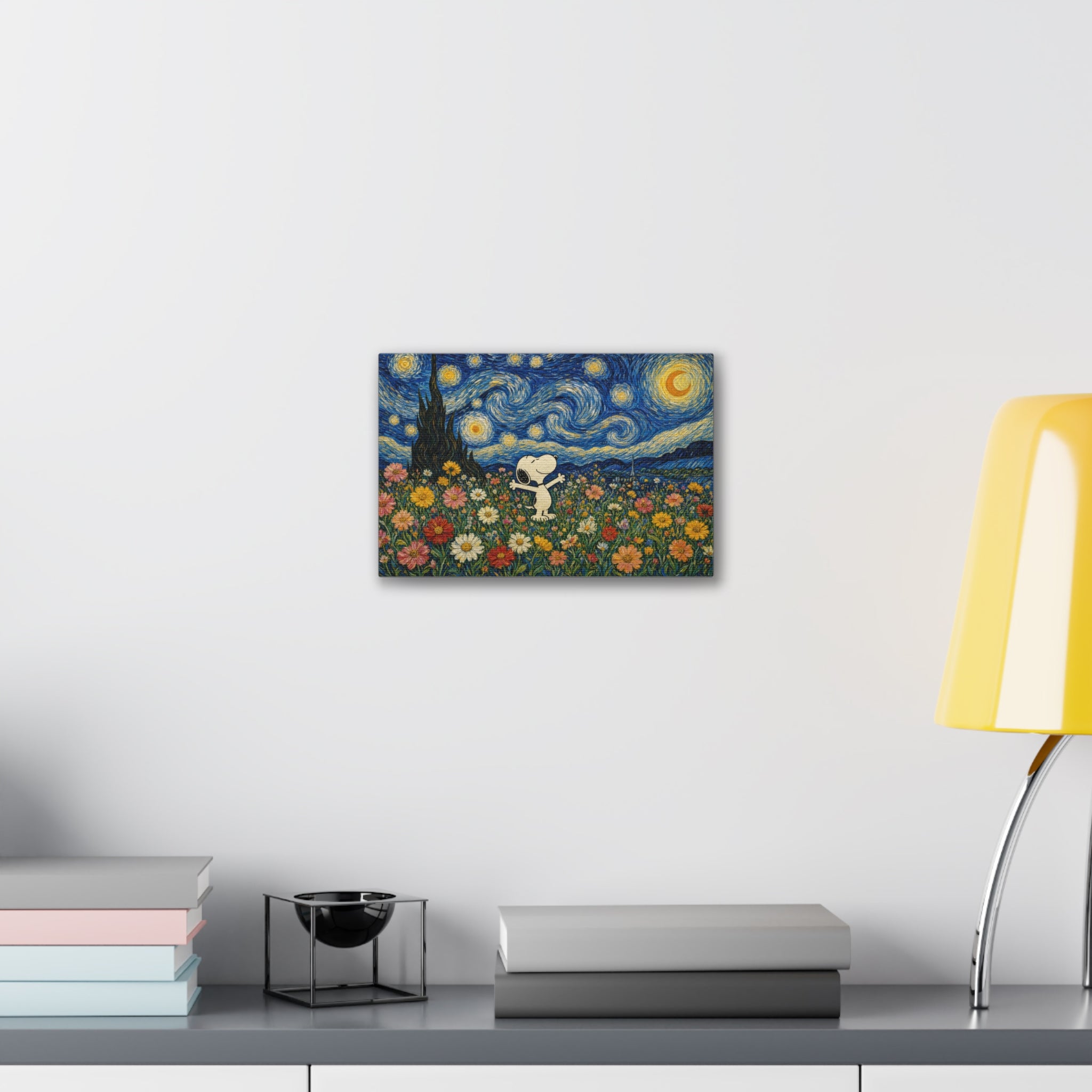 Starry Floral Field Canvas