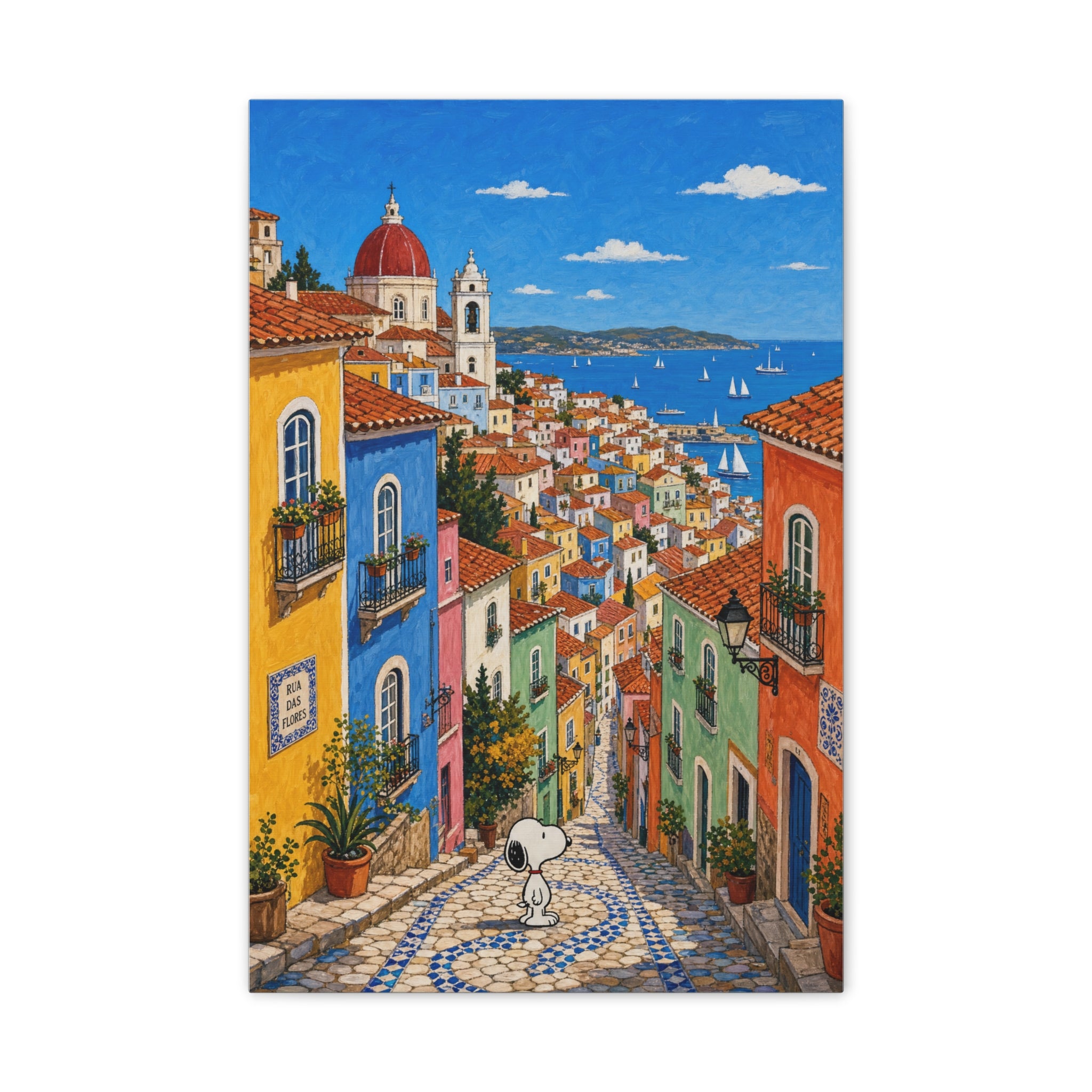 Snoopy Coastal Village Canvas