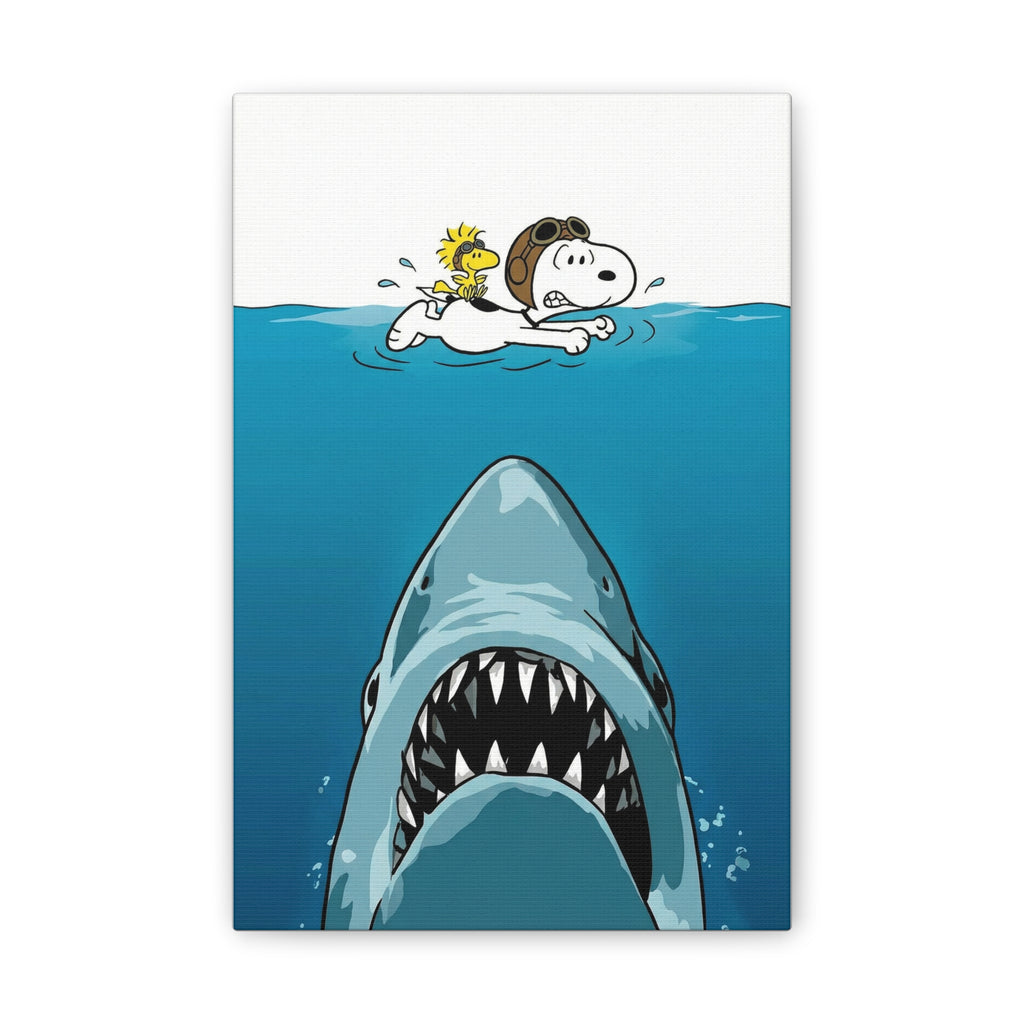 Snoopy Shark Surf Canvas