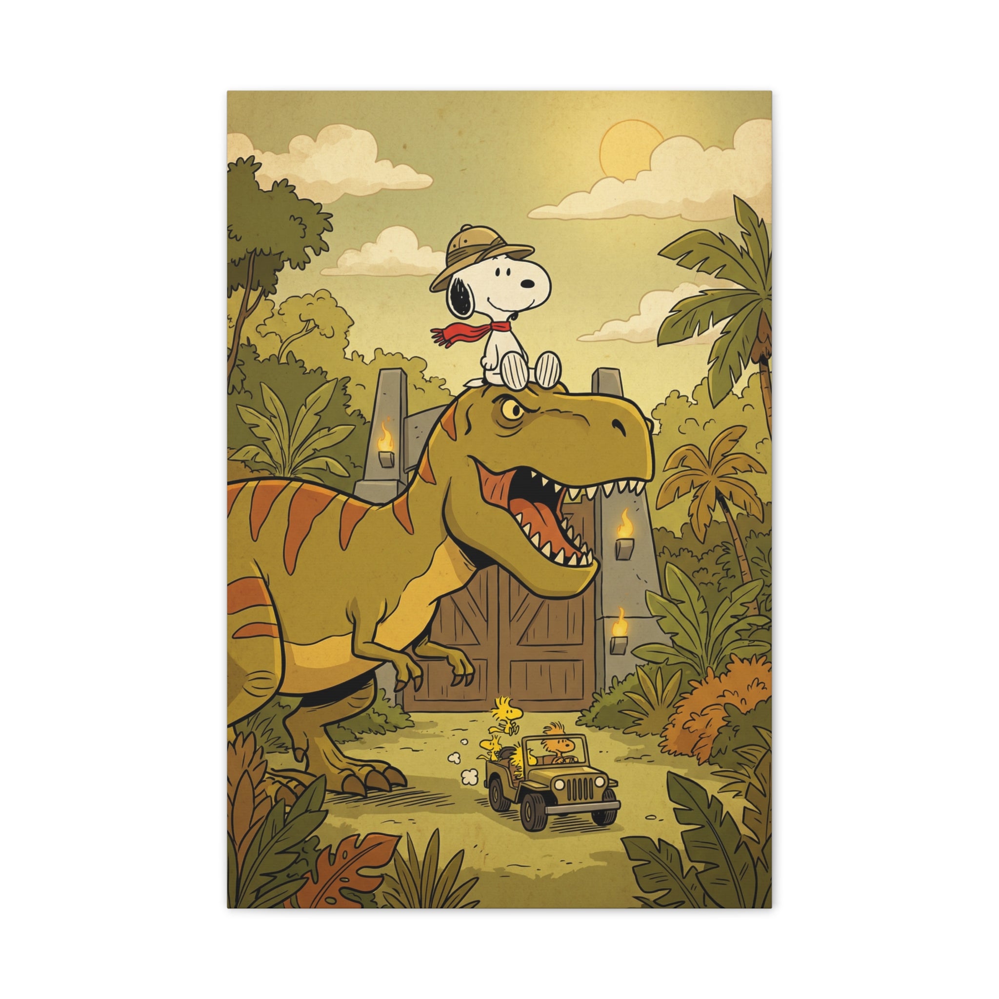 Snoopy Dino Adventure Canvas