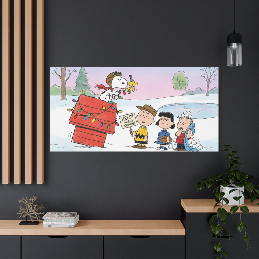 Snoopy Woodstock Holiday Canvas