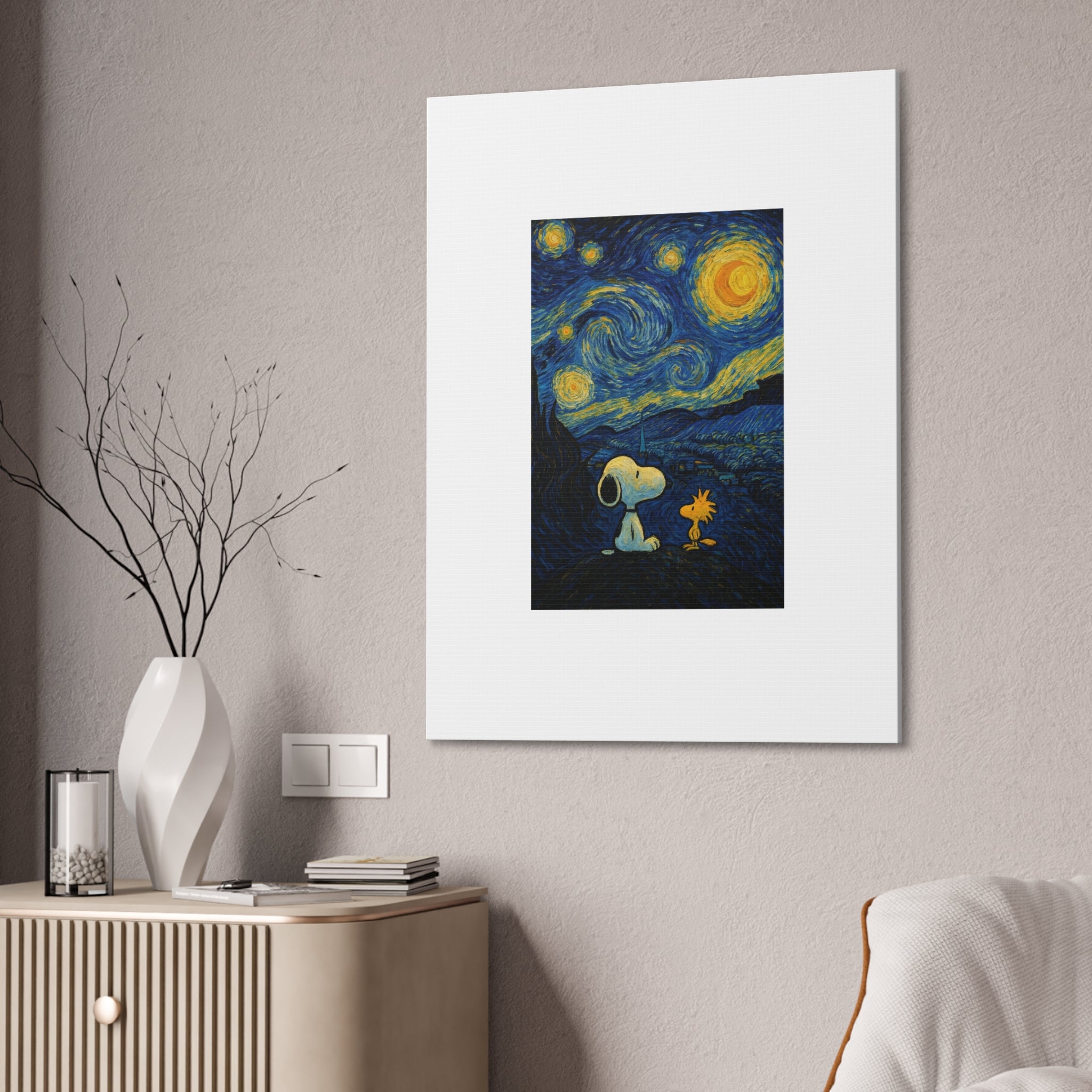 Snoopy Paris Autumn Canvas