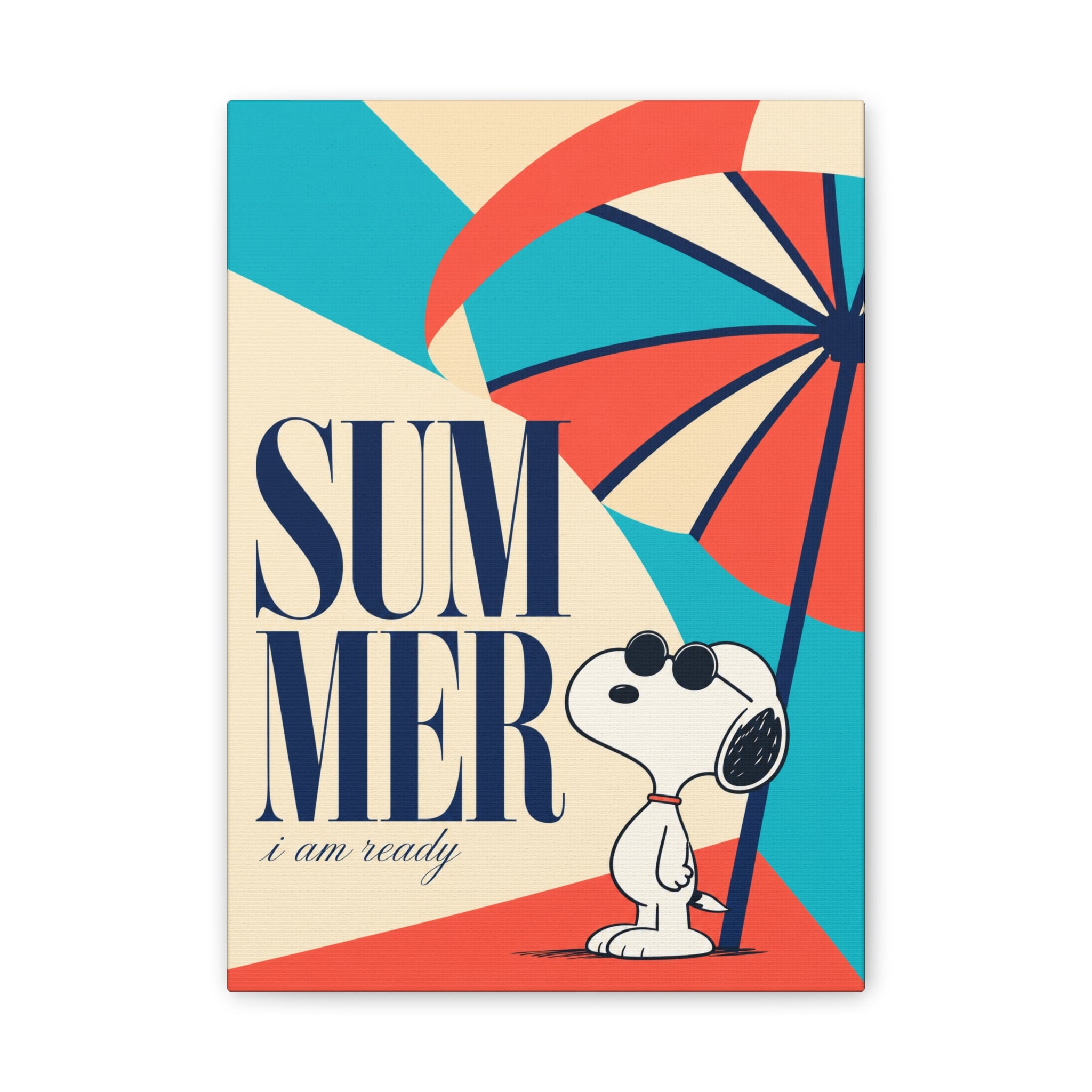 Retro Umbrella Beach Canvas