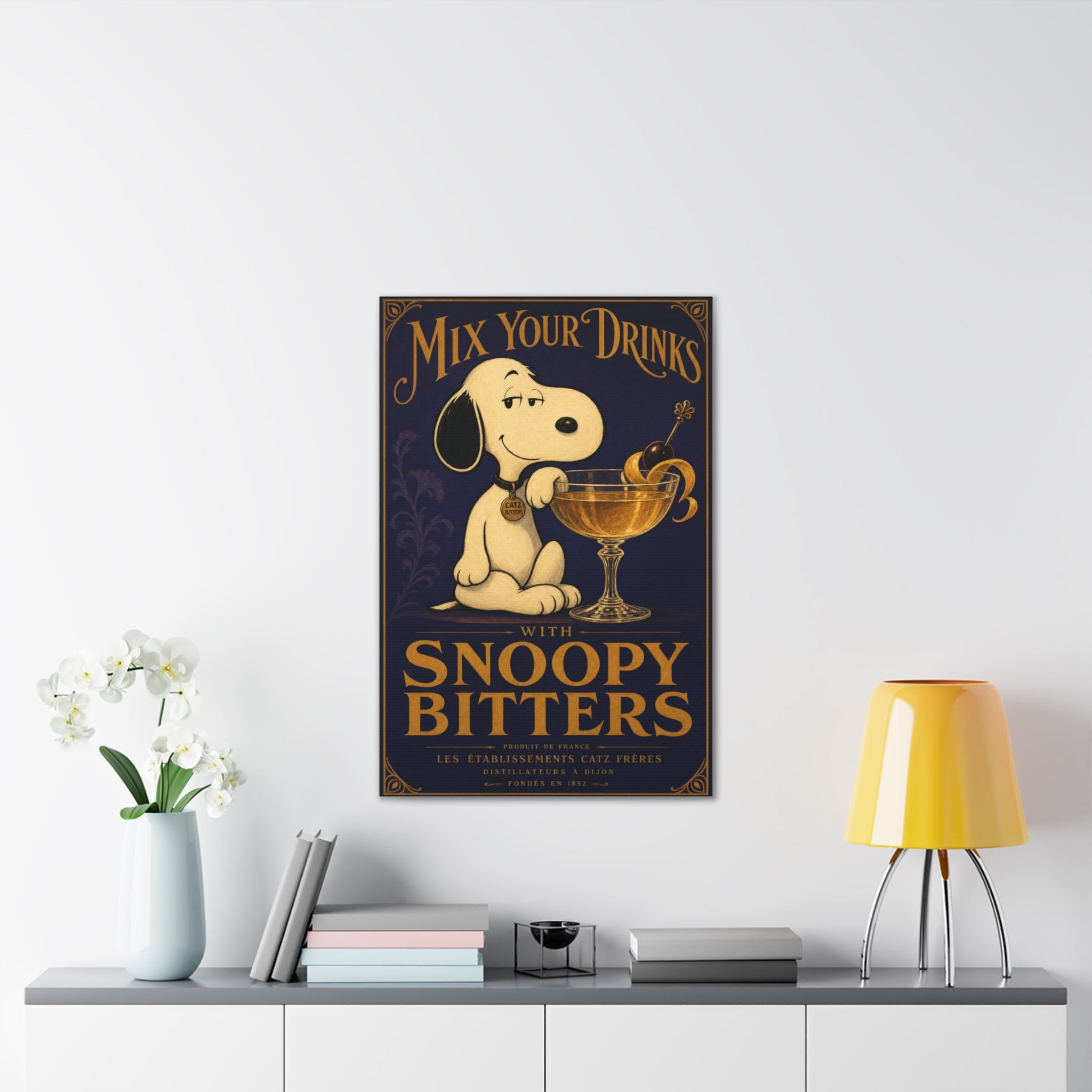 Snoopy Bitters Cocktail Canvas