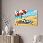 Sleeping Snoopy Beach Scene Canvas