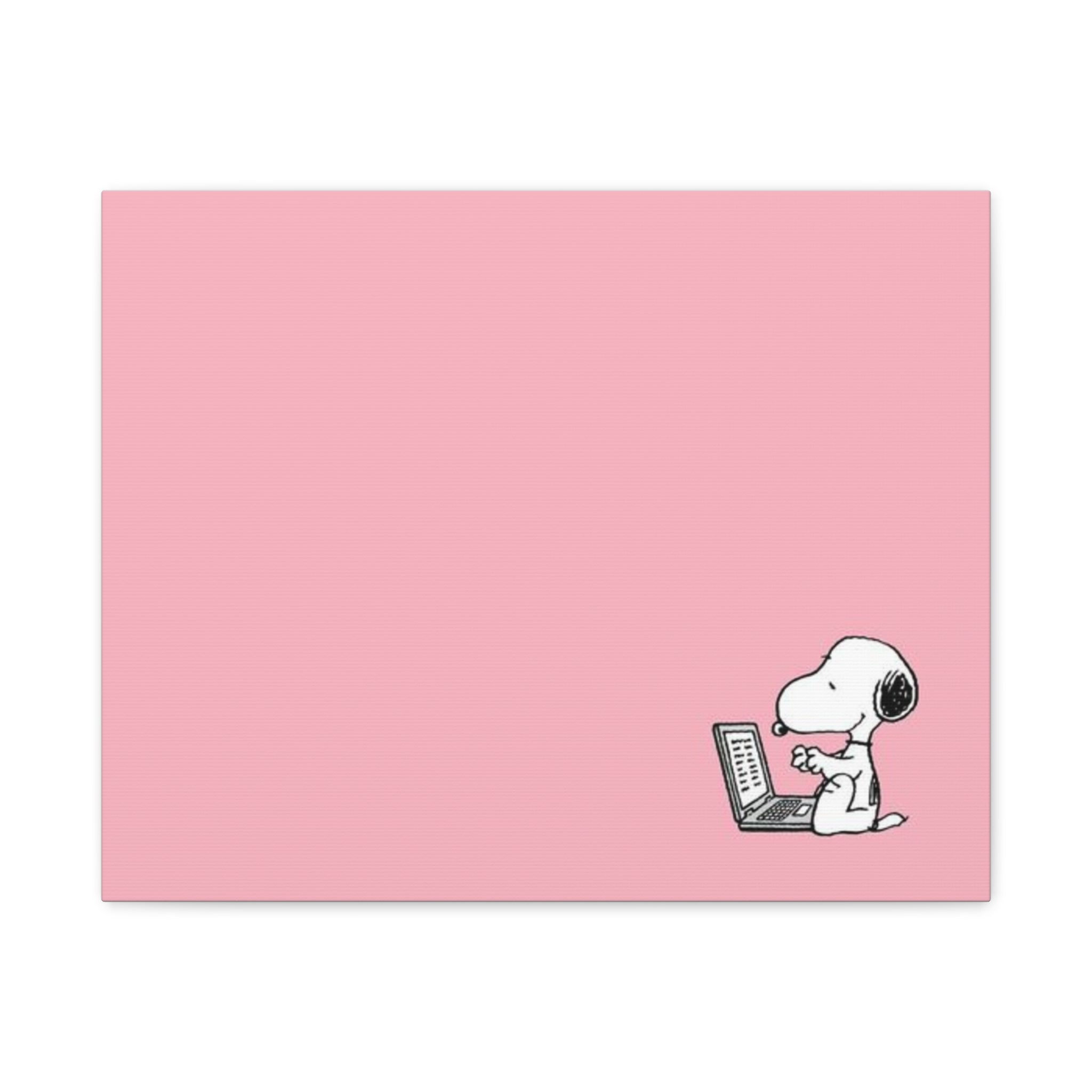 Snoopy on Laptop Canvas