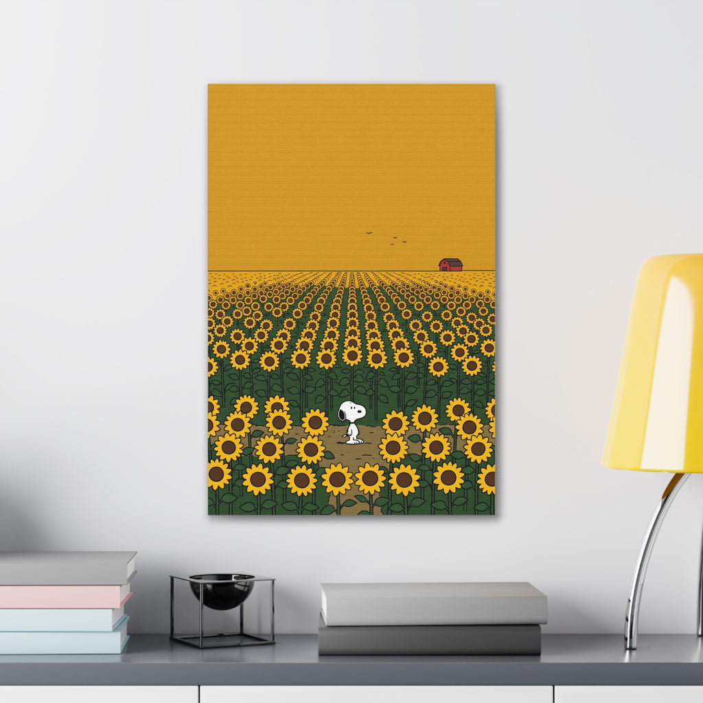 Snoopy in Sunflower Field Canvas