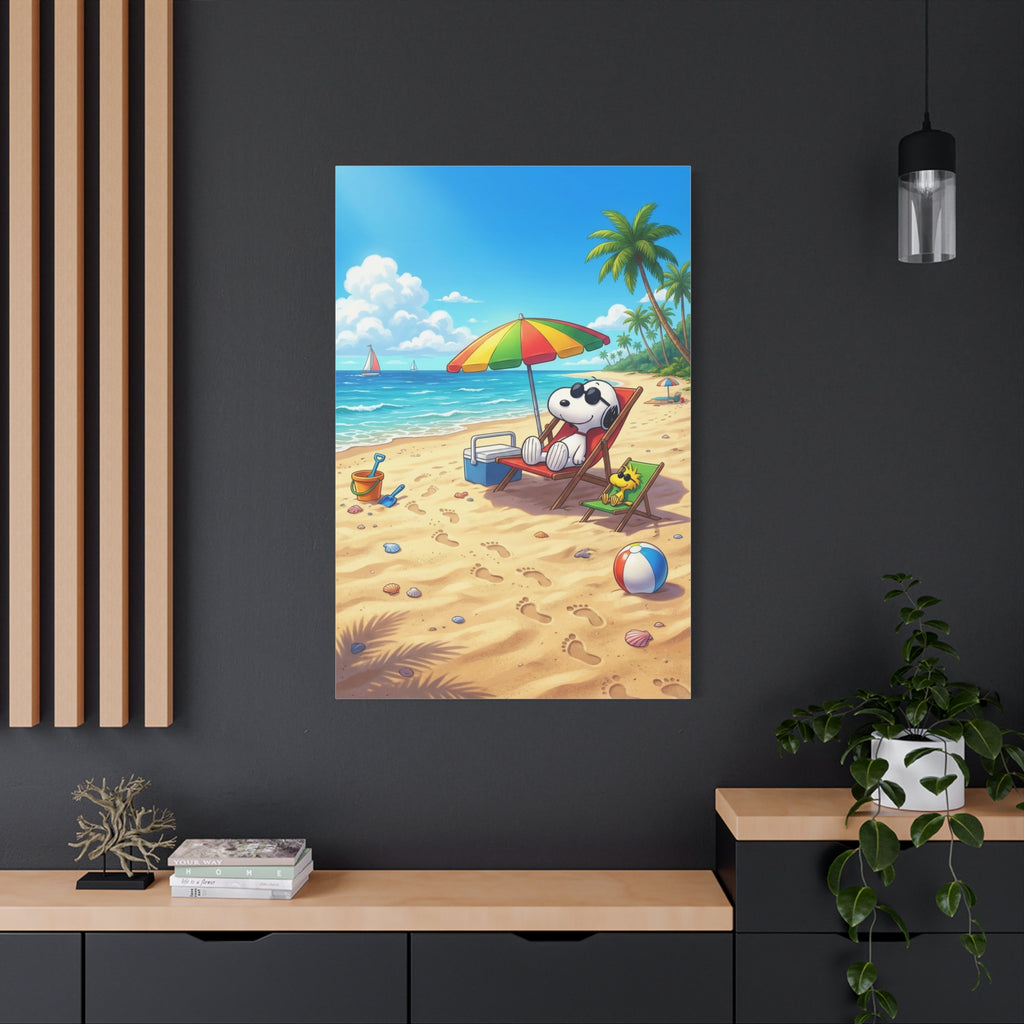 Snoopy Beach Matte Canvas
