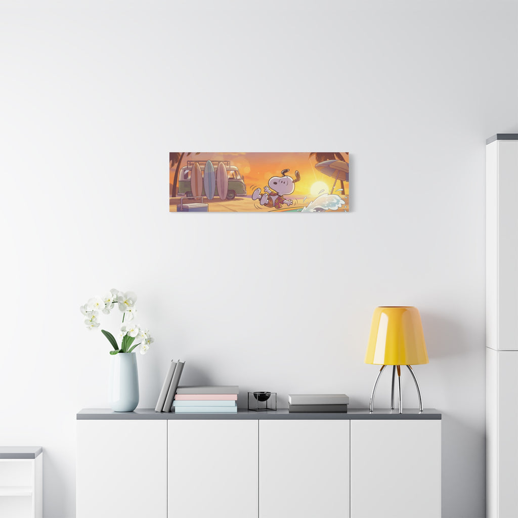 Surfing Snoopy Poster Canvas