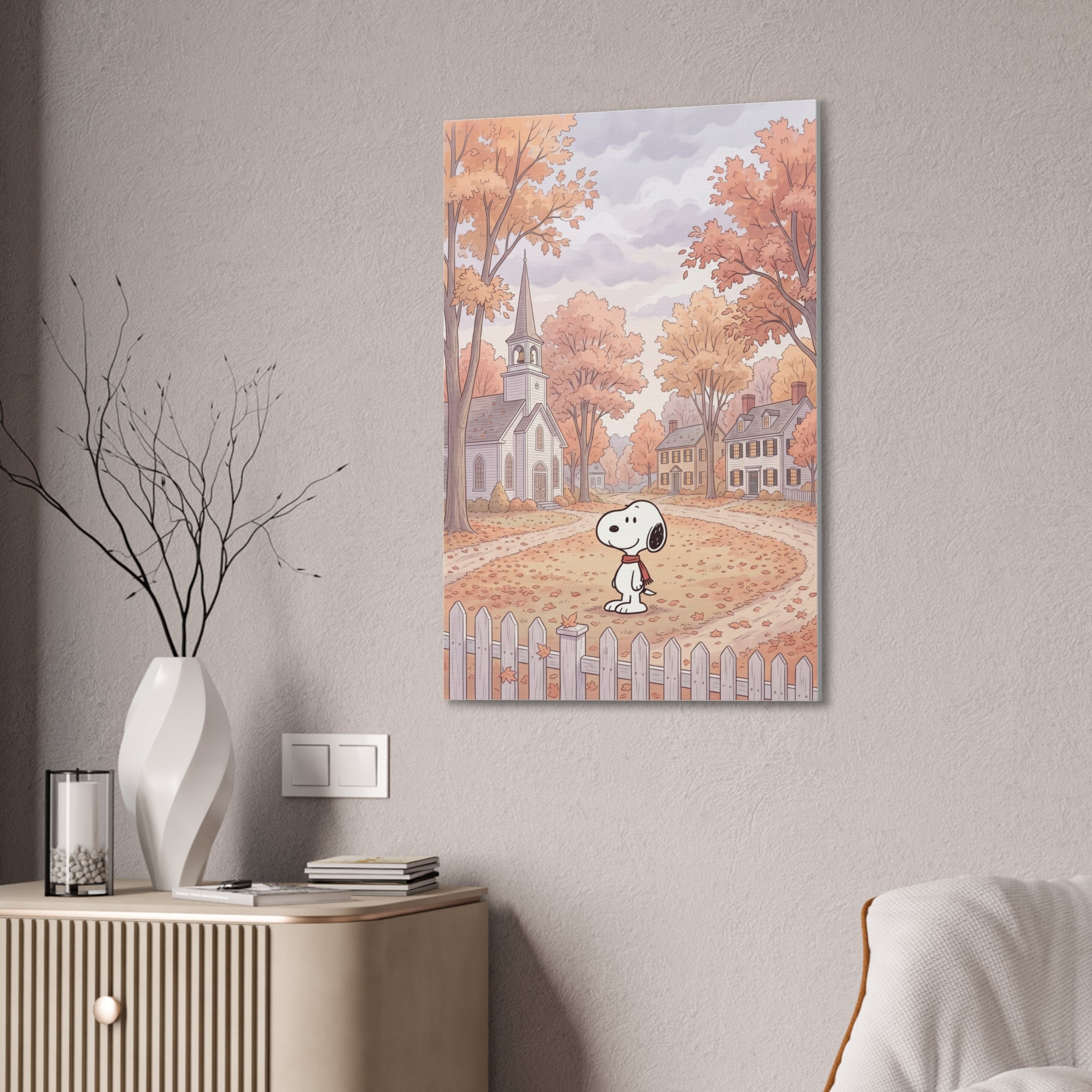 Snoopy Autumn Village Canvas